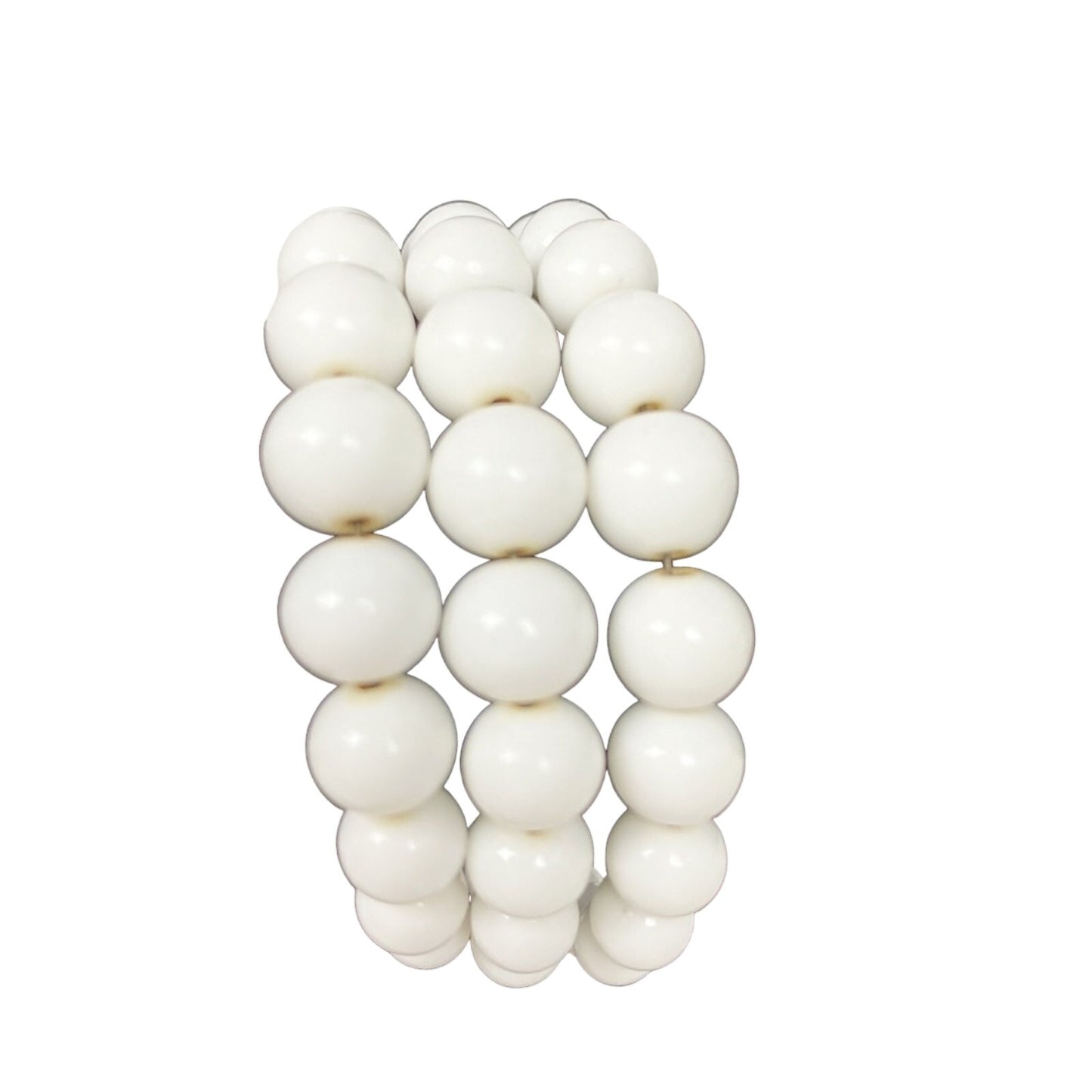 beaded white stretch BRACELET vintage costume jewelry