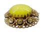 vintage West Germany yellow gold BROOCH jewelry clip EARRINGS rhinestones pearls