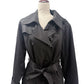 London Fog black belted Trench Coat women's 1X removable hood jacket outerwear