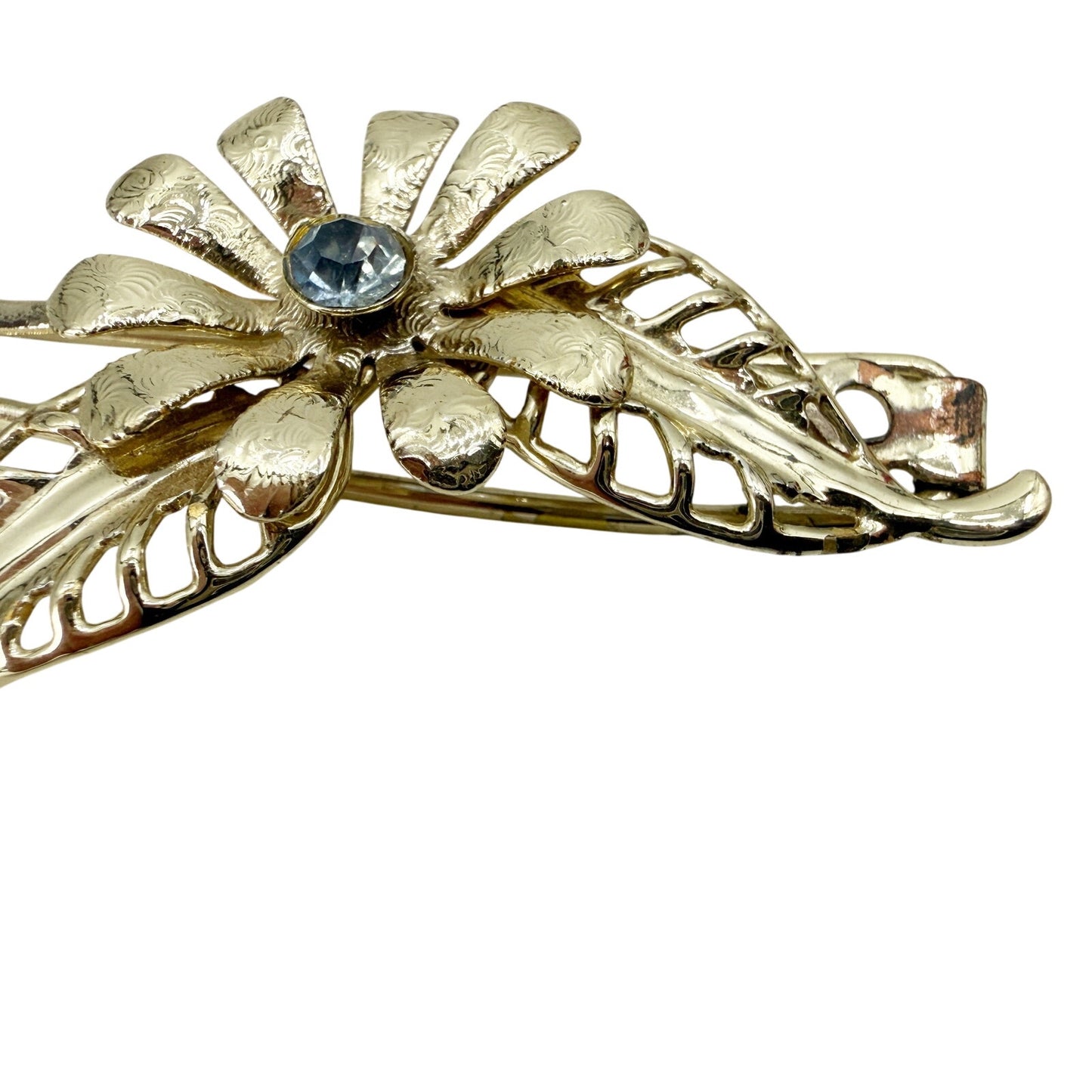 vintage silver flower light blue rhinestone Hair Fork Pin retro fashion jewelry