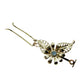 vintage silver flower light blue rhinestone Hair Fork Pin retro fashion jewelry