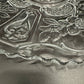 vintage 10.5" clear glass floral Cake Plate scalloped edge pressed glassware