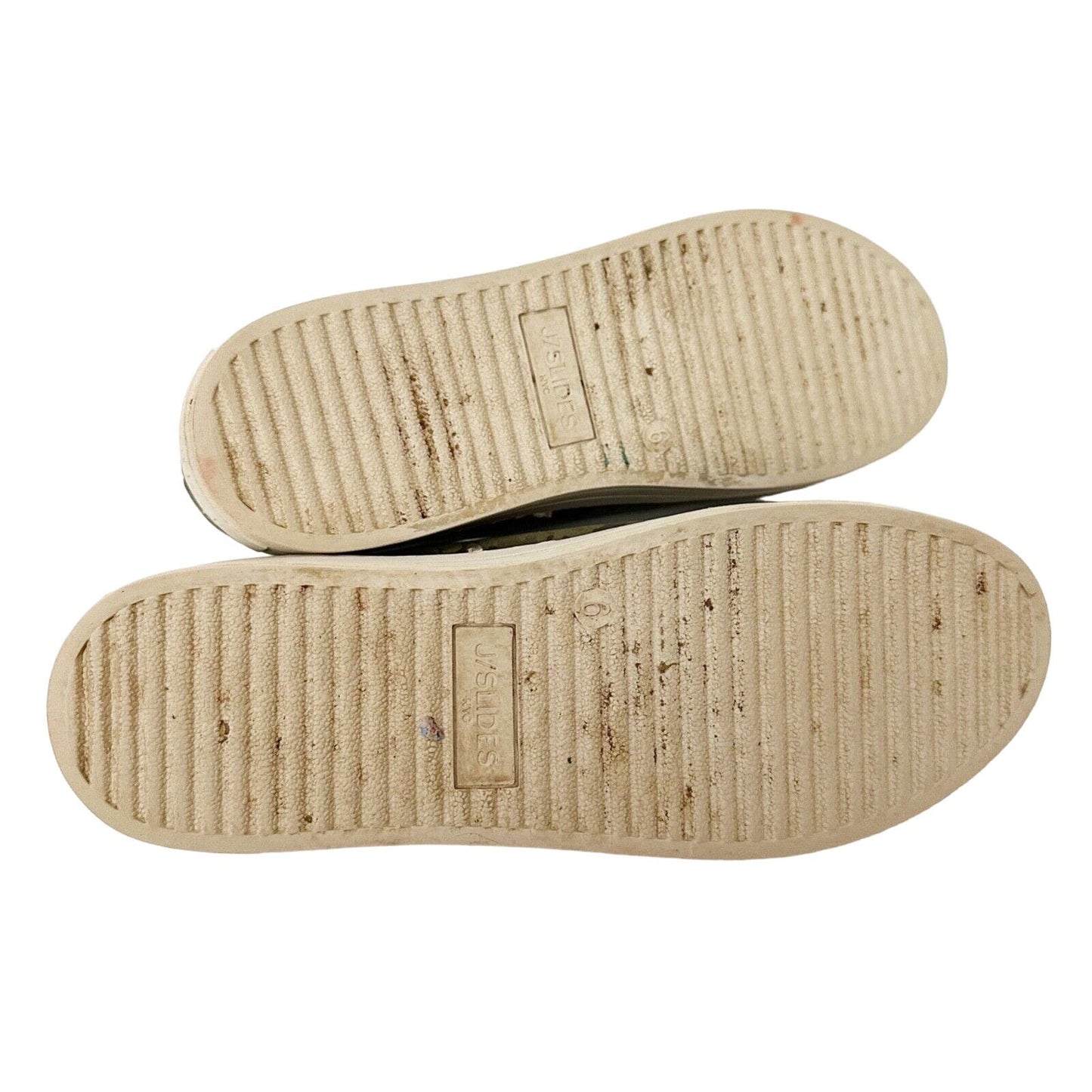 J/Slides NYC green camo leather Heidi platform sneakers shoes size 6