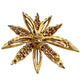 vintage Lisner gold & rhinestones starflower flower BROOCH floral jewelry pin