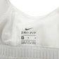 NIKE white zip front Sports Bra women's MEDIUM high impact workout wear