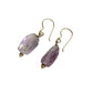 1.5" long dangling pale purple lavender stone EARRINGS fashion jewelry
