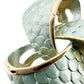 vintage gold & pale turquoise twisted knot BROOCH jewelry pin