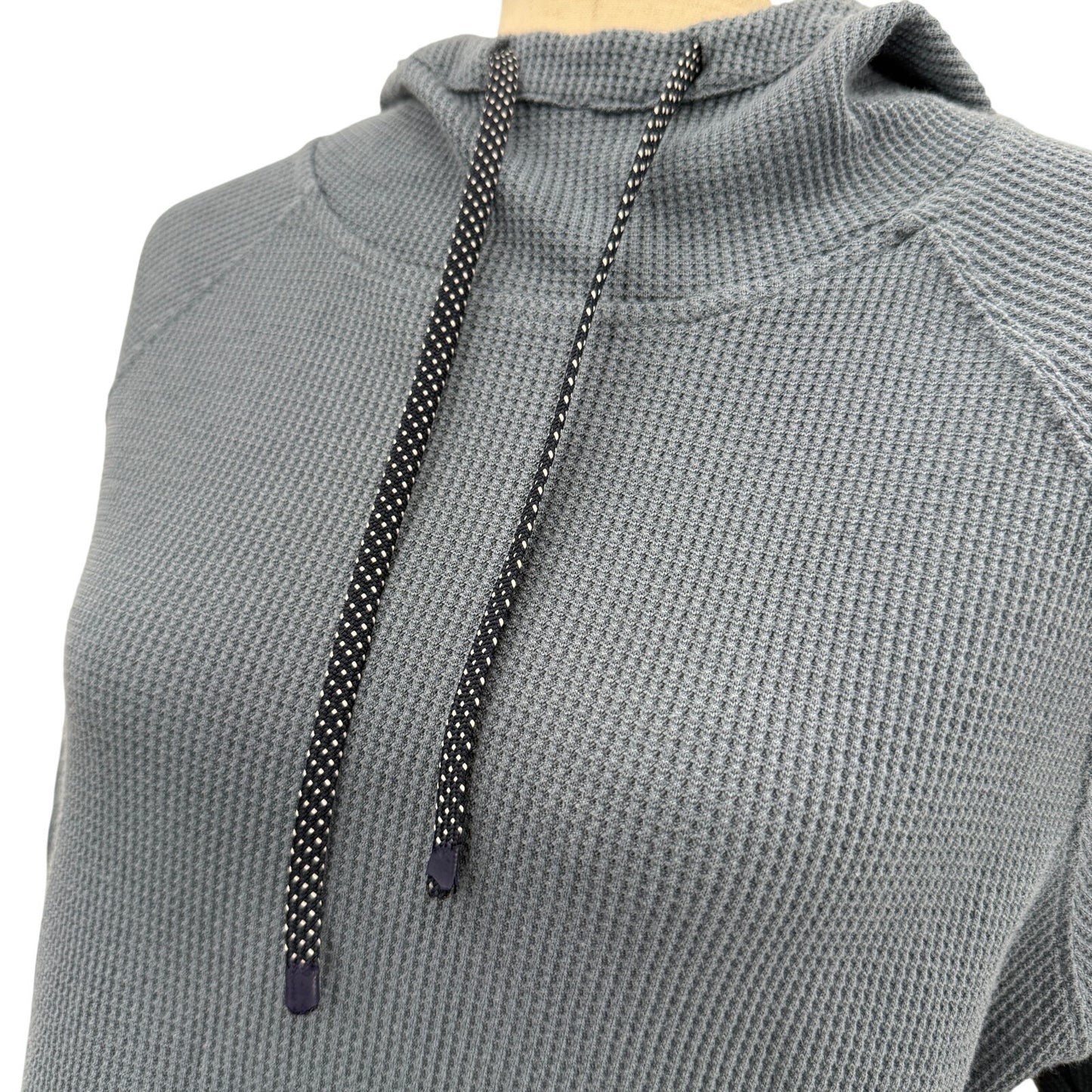 Orvis storm blue Waffle Knit Thermal Pullover Hoodie women's MEDIUM shirt top