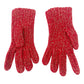 vintage red knit & metallic gold Fashion Gloves women's XS - SMALL
