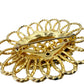 vintage gold & rhinestones oval BROOCH costume jewelry pin