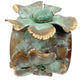 Verdigris Patina solid brass floral wide 2" Cuff Bracelet genuine stones jewelry