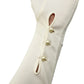 vintage white Above the Elbow long Dress Gloves women's SMALL faux pearls