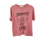 Daydreamer for Free People dark rose Johnny Cash tee T-shirt women's SMALL top