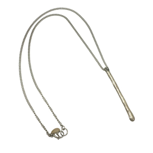 Bellaforma Jewelry silver tone metal Bar Pendant Necklace 18" long chain