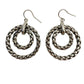 Ralph Lauren RLL silver metal Double Hoop Earrings woven braid rope texture