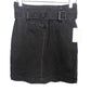 Free People black stretch denim Livin It Up Belted Mini SKIRT size 12 new $68