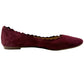 Audrey Brooke burgundy Winny Ballet Flats size 7M shoes suede leather scalloped