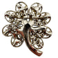 vintage silver & clear rhinestones four leaf clover BROOCH jewelry pin