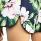 Francesca's Love Riche hibiscus floral SHORTS size SMALL navy white green pink