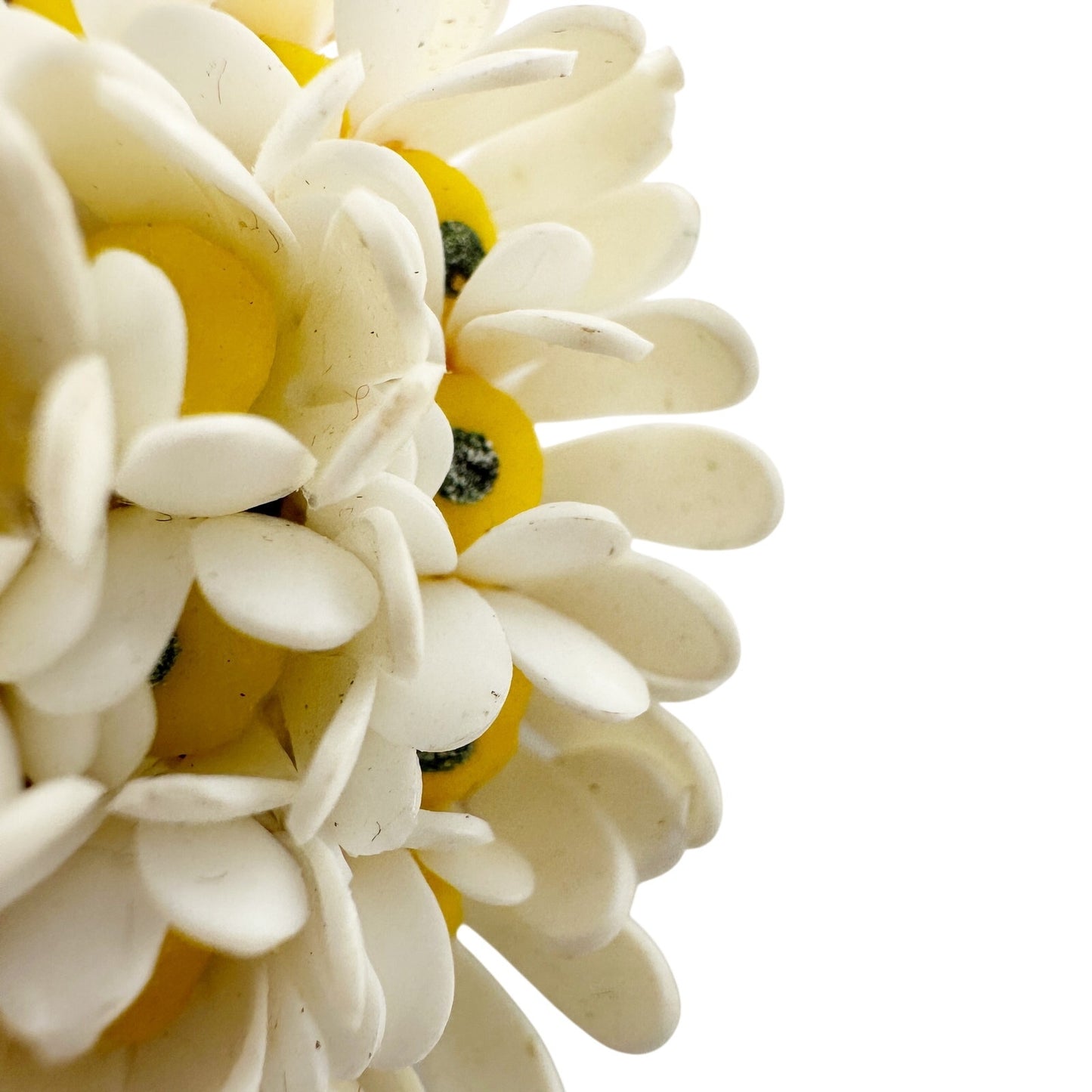 vintage white flowers bunch yellow center BROOCH floral jewelry pin West Germany