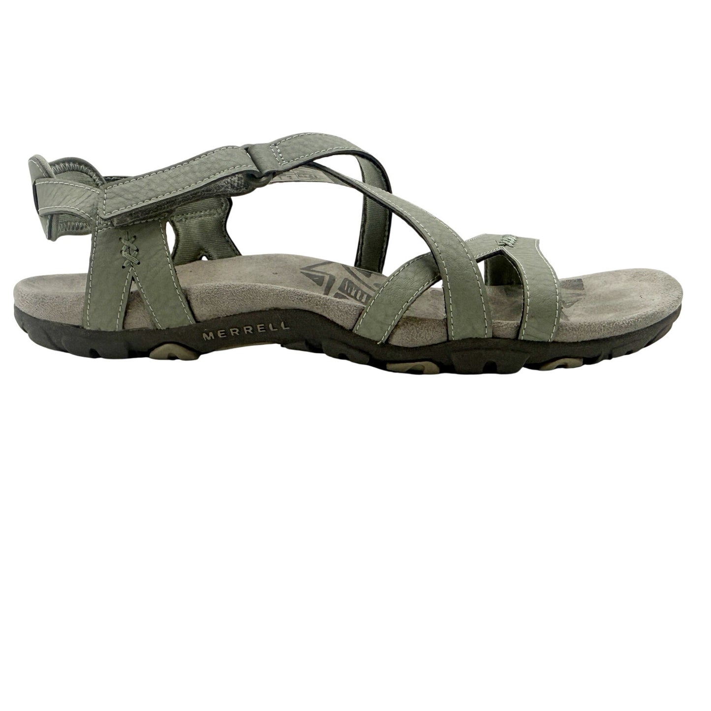 Merrell Sandspur Rose Leather blue dove Sandals women's 10 shoes casual straps