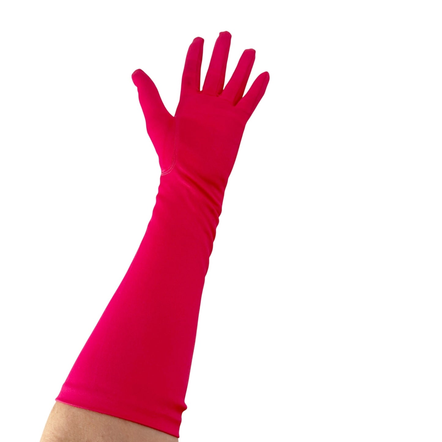 vintage pink satin Below Elbow Dress Gloves women's MEDIUM runs small