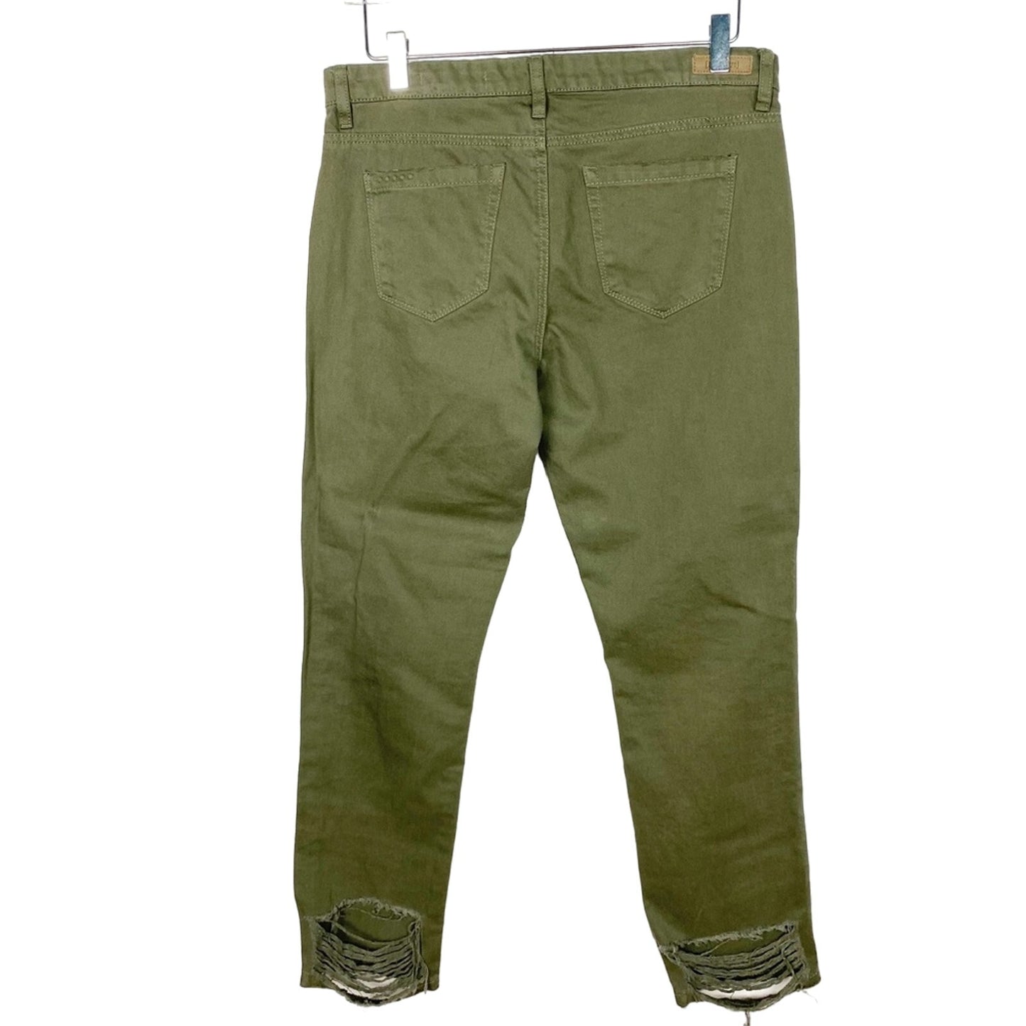 Blank NYC olive green Cropped Girlfriend distressed Pants jeans 28 women's NEW