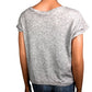 Audrey 3+1 sweatshirt heather gray TOP blouse black sequin pocket womens S small