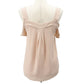 Sanctuary pale pink Tank Top women's SMALL off shoulder ruffled sleeves