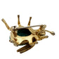 vintage Warner green & gold Bug BROOCH insect costume jewelry pin rhinestones