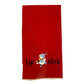 vintage red Lipstick Hanky embroidered duck with blue hat & collar 7" x 13"