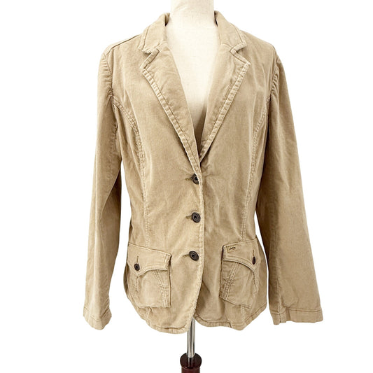Levi Strauss tan corduroy Blazer Jacket women's XL button front Western top