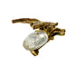 vintage antique gold tone Trembler Brooch flying insect jewelry pin rhinestones