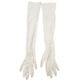 vintage white Above the Elbow long Dress Gloves women's SMALL faux pearls