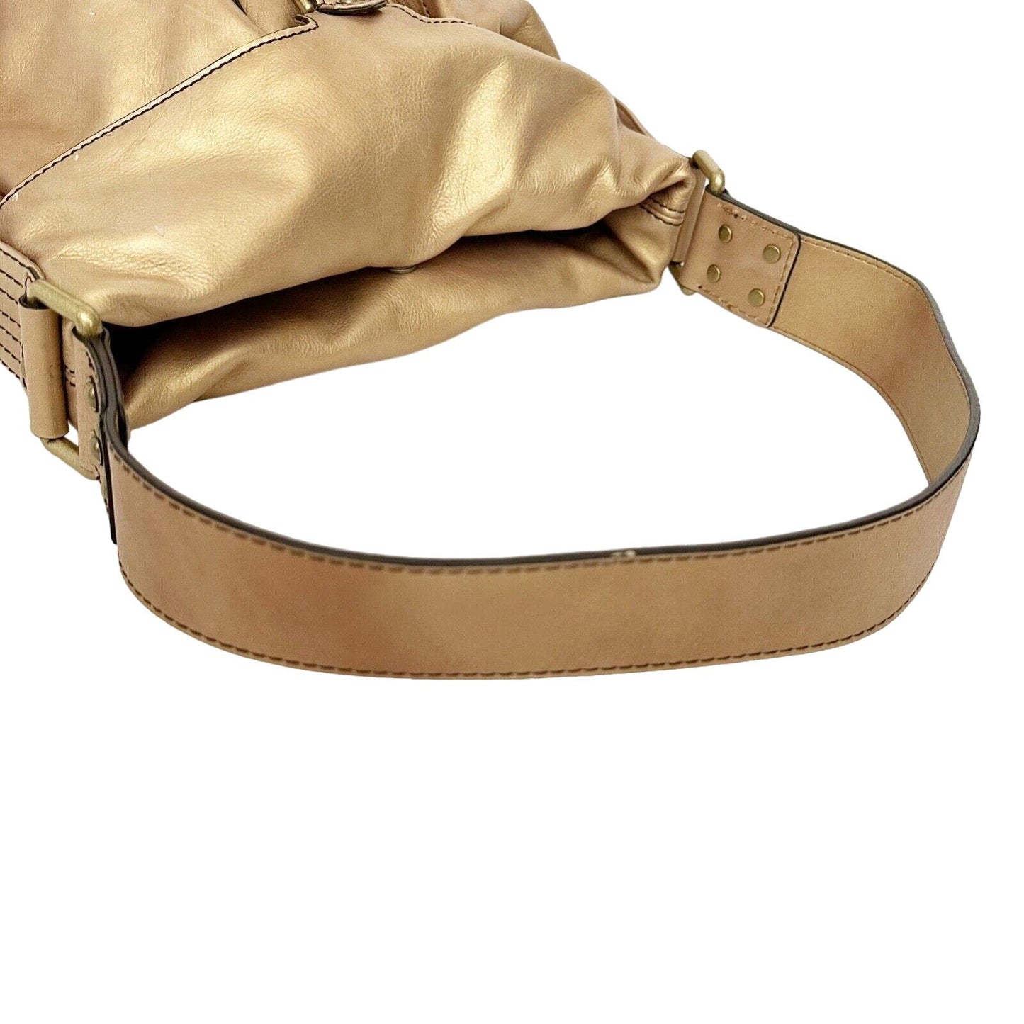 Gianni Bini golden gold leather handbag shoulder bag purse