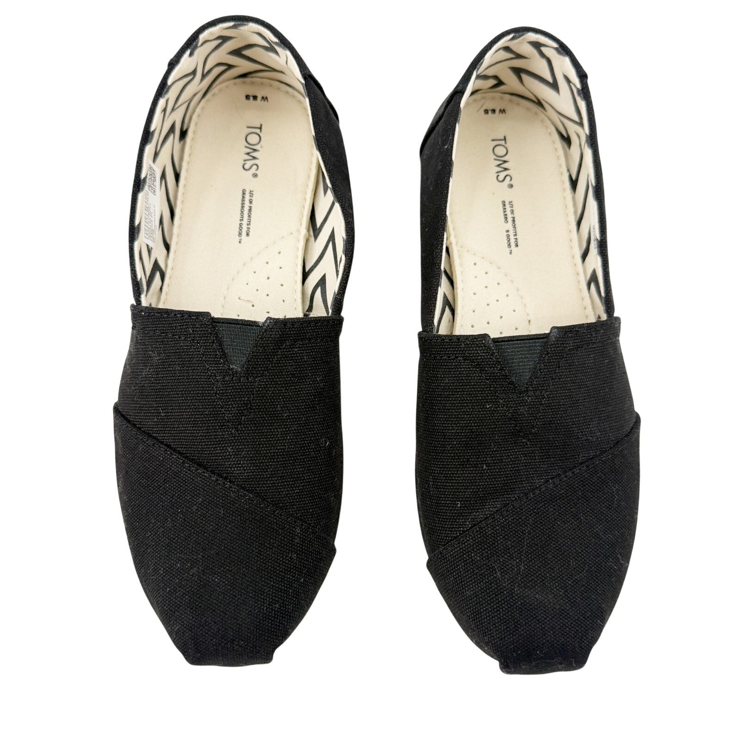 TOMS black Alpargata Heritage Canvas Slip-on Shoes womens 8.5 classic espadrille