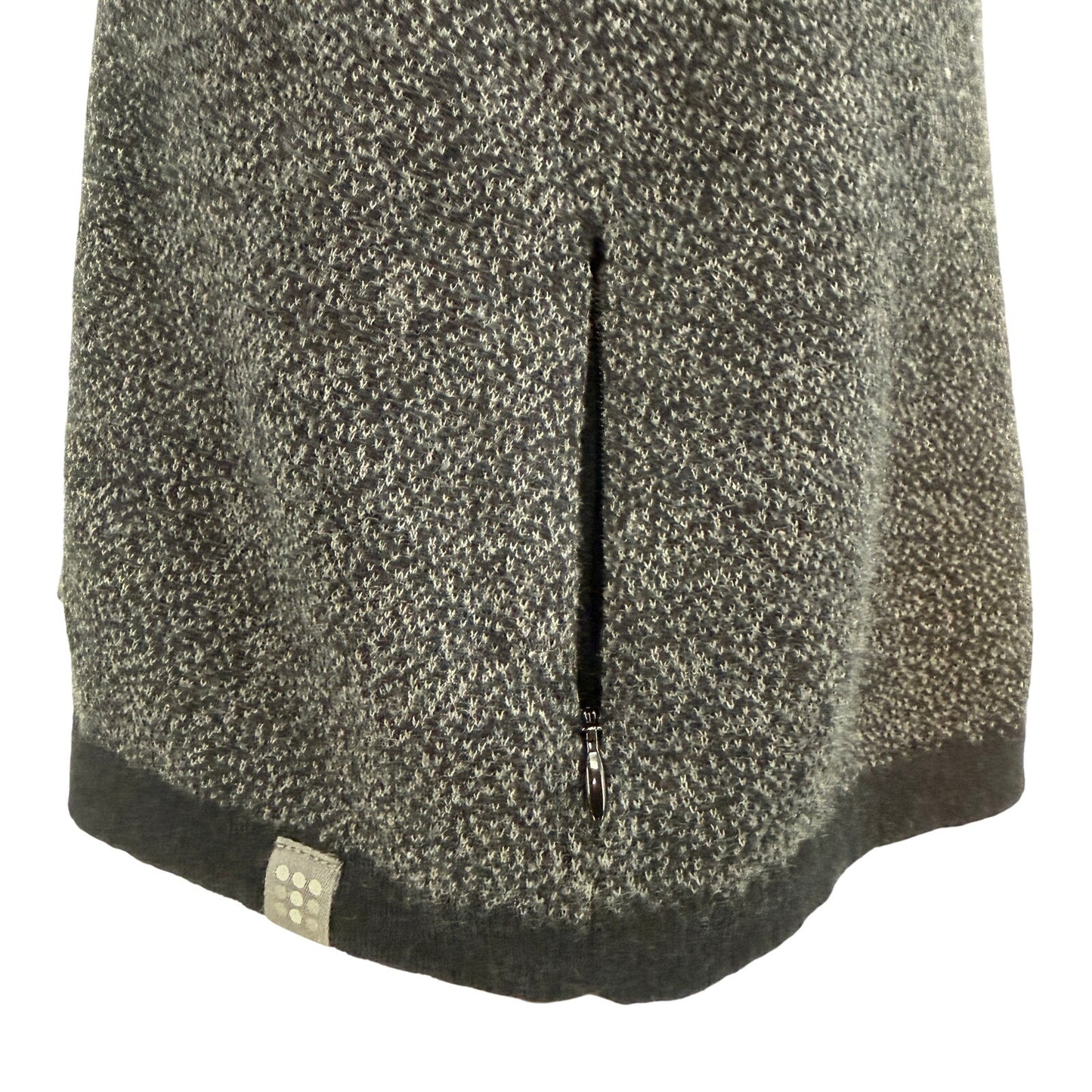 Title Nine gray & black Merino Wool geometric Tunic Sweater Dress women's MEDIUM