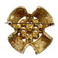 vintage gold faux pearls clear rhinestones BROOCH jewelry pin