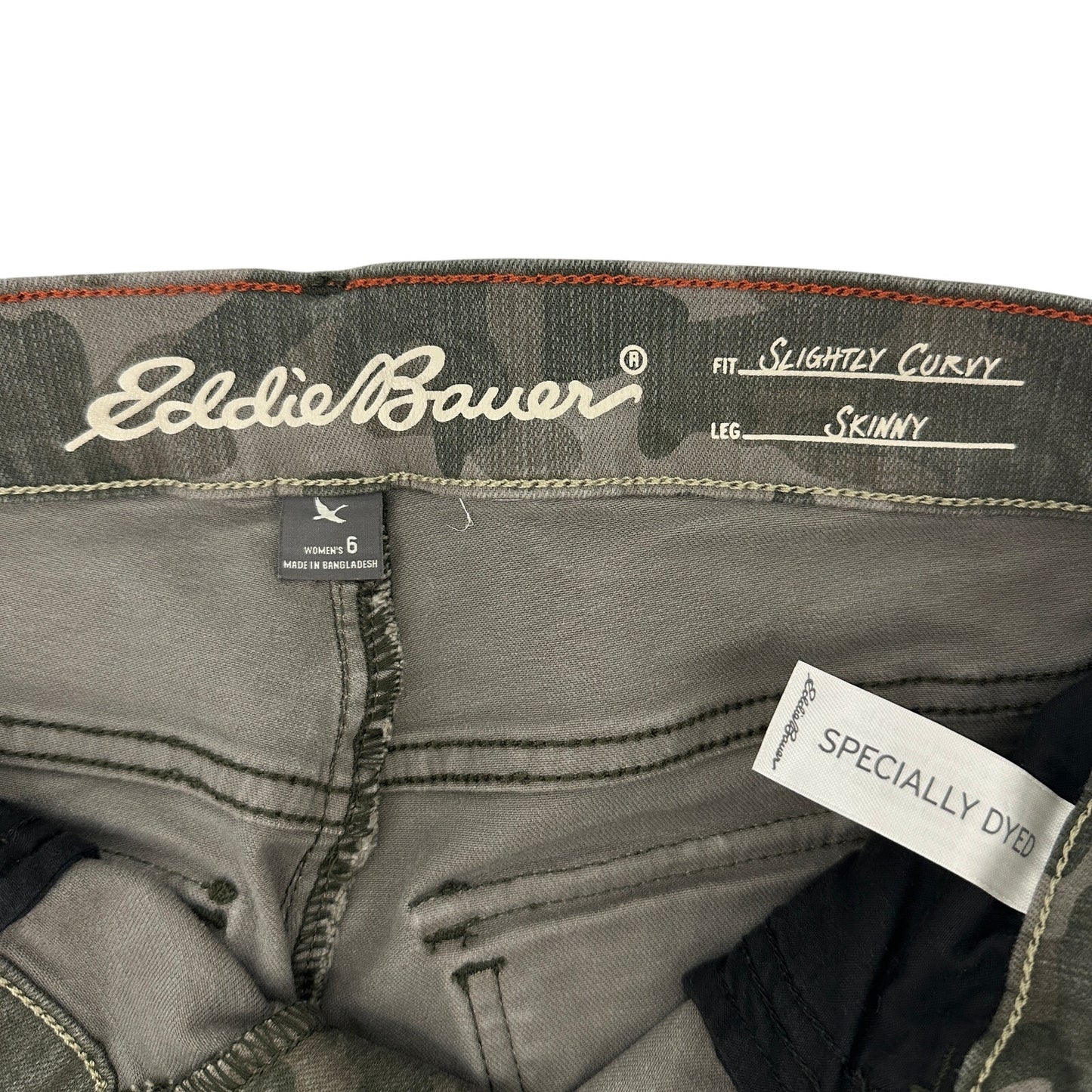 Eddie Bauer green camo denim Skinny Jeans women's size 6 small