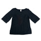 Soft Surroundings solid black Tunic Top 3/4 sleeves women's Medium Petite MP