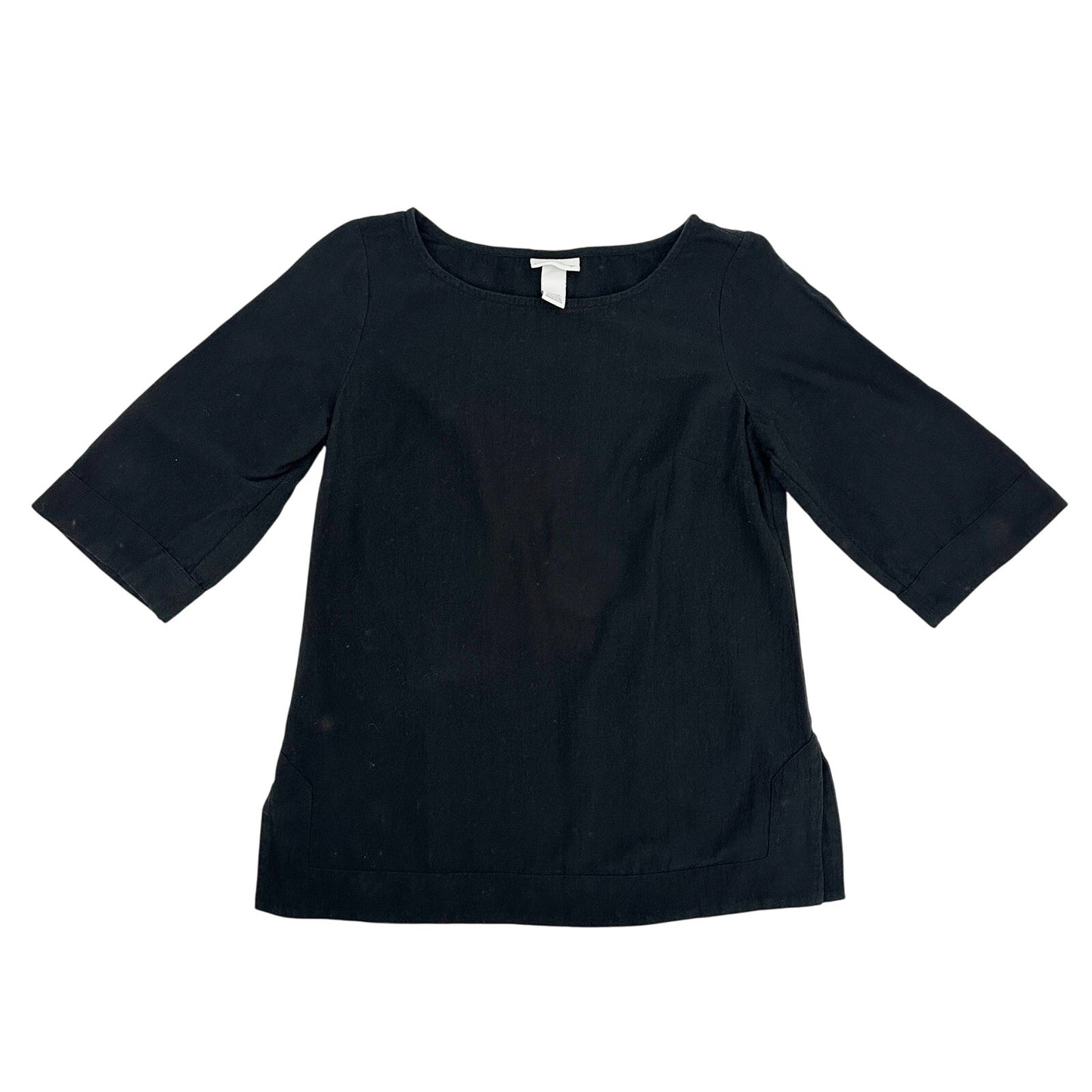 Soft Surroundings solid black Tunic Top 3/4 sleeves women's Medium Petite MP